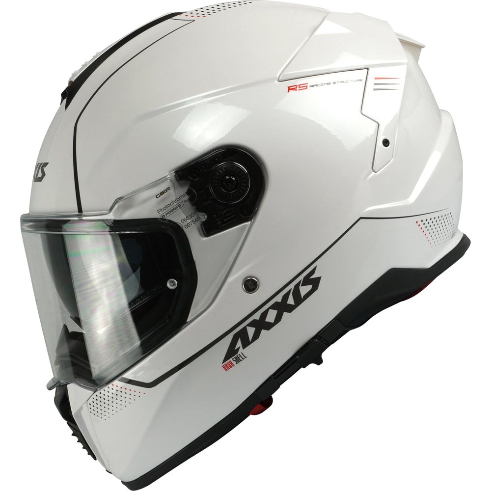 Axxis Hawk Evo SV Solid A0 Full Face Helmet Gloss Pearl White FREE 1 YEAR Returns, FREE UK Delivery | ThrottleChimp