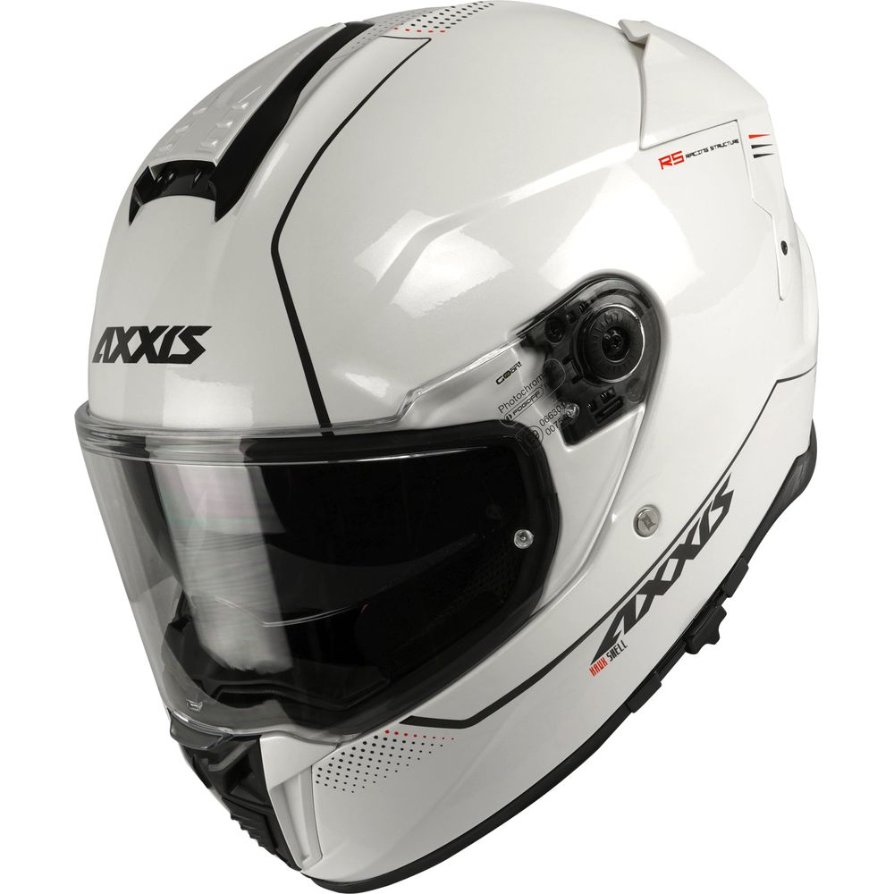 Axxis Hawk Evo SV Solid A0 Full Face Helmet Gloss Pearl White - ThrottleChimp