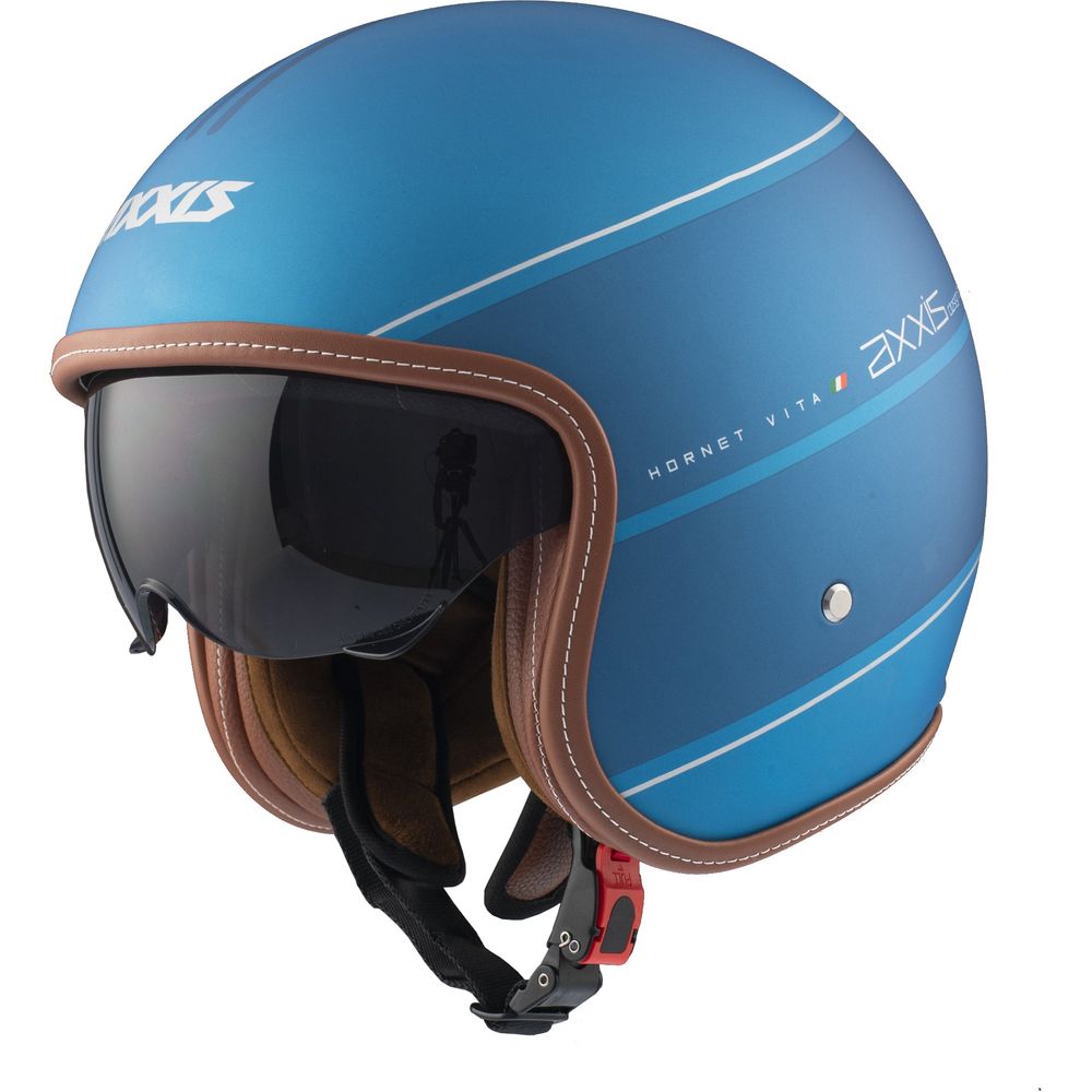 Axxis Hornet SV Vita C17 Open Face Helmet Matt Blue FREE 1 YEAR Returns, FREE UK Delivery | ThrottleChimp