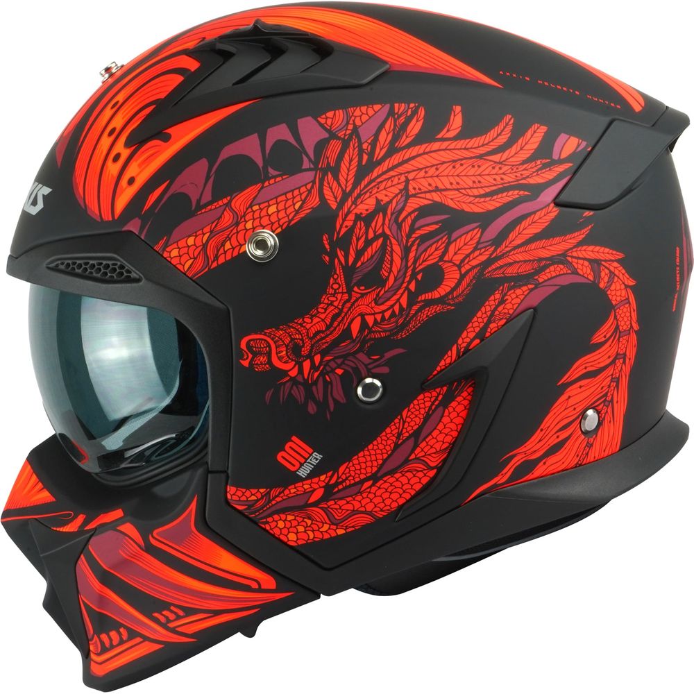 Axxis Hunter SV Oni B5 Adventure Helmet Matt Red (Image 2) - ThrottleChimp