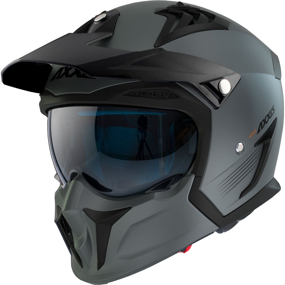 Axxis Hunter SV Solid A2 Adventure Helmet Matt Titanium FREE 1 YEAR Returns, FREE UK Delivery | ThrottleChimp