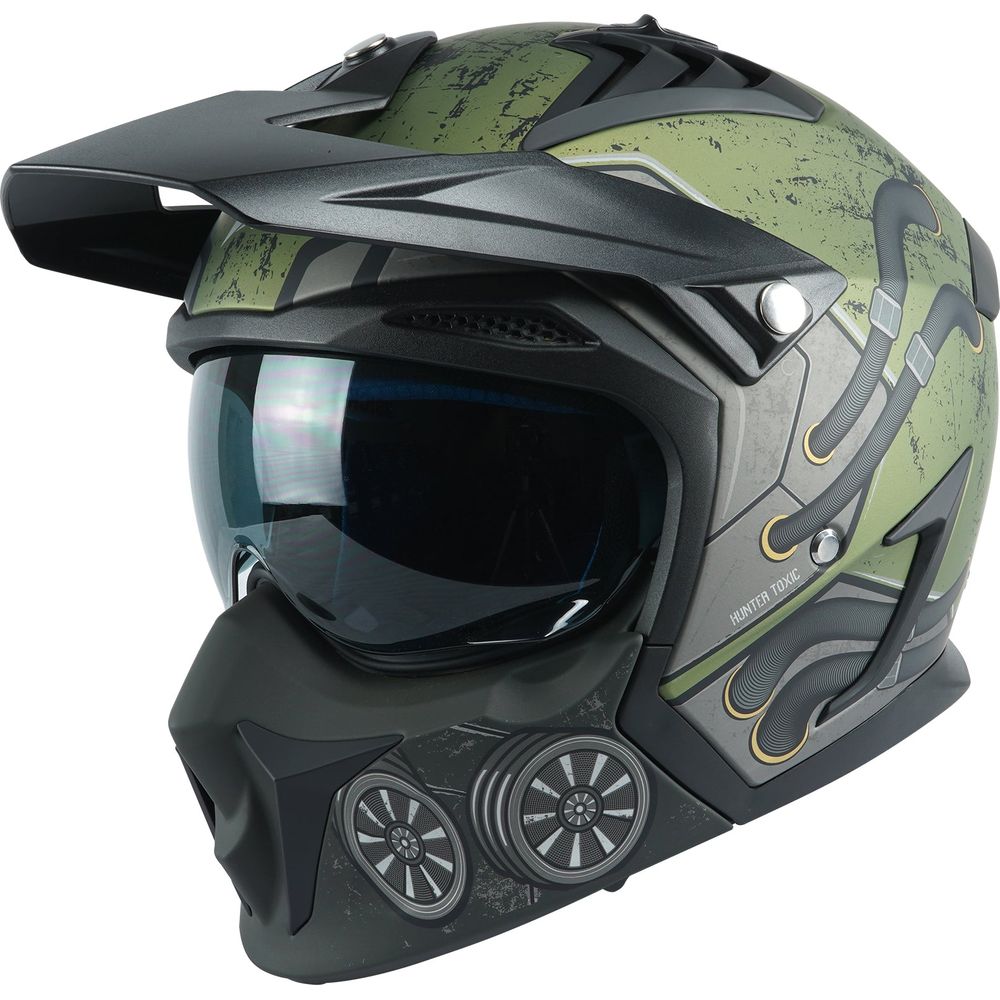 Axxis Hunter SV Toxic C6 Adventure Helmet Matt Green - ThrottleChimp