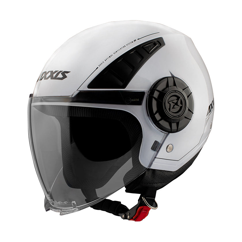 Axxis Metro Solid A0 Open Face Helmet Gloss Pearl White - ThrottleChimp