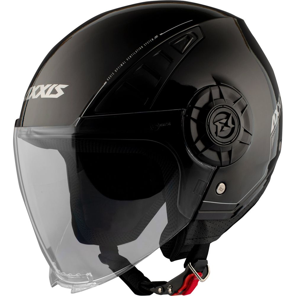 Axxis Metro Solid A1 Open Face Helmet Gloss Black FREE 1 YEAR Returns, FREE UK Delivery | ThrottleChimp