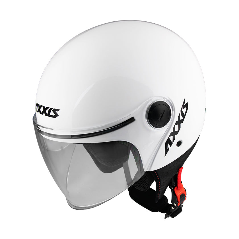 Axxis Square Solid A0 Open Face Helmet Gloss Pearl White FREE 1 YEAR Returns, FREE UK Delivery | ThrottleChimp