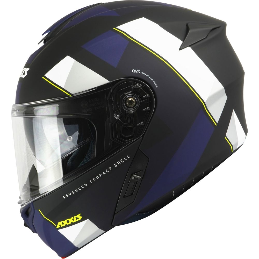 Axxis Storm SV Diamond A7 Flip Up Helmet Matt Blue (Image 2) - ThrottleChimp