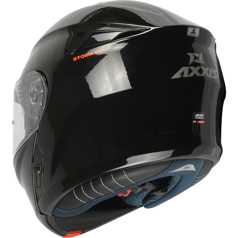 Axxis Storm SV A1 Flip Up Helmet Gloss Black (Image 3) - ThrottleChimp