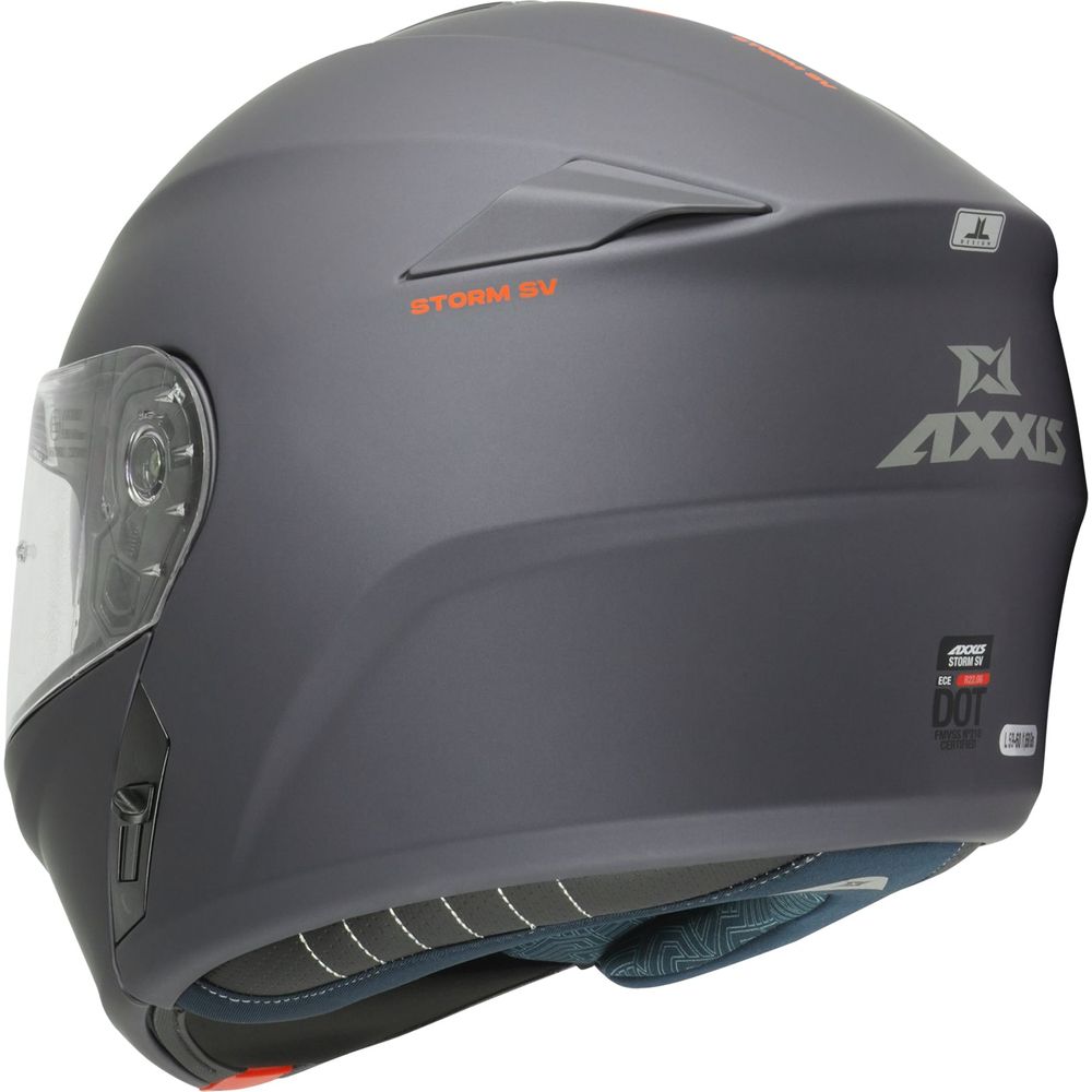 Axxis Storm SV Solid A2 Flip Up Helmet Matt Titanium (Image 3) - ThrottleChimp