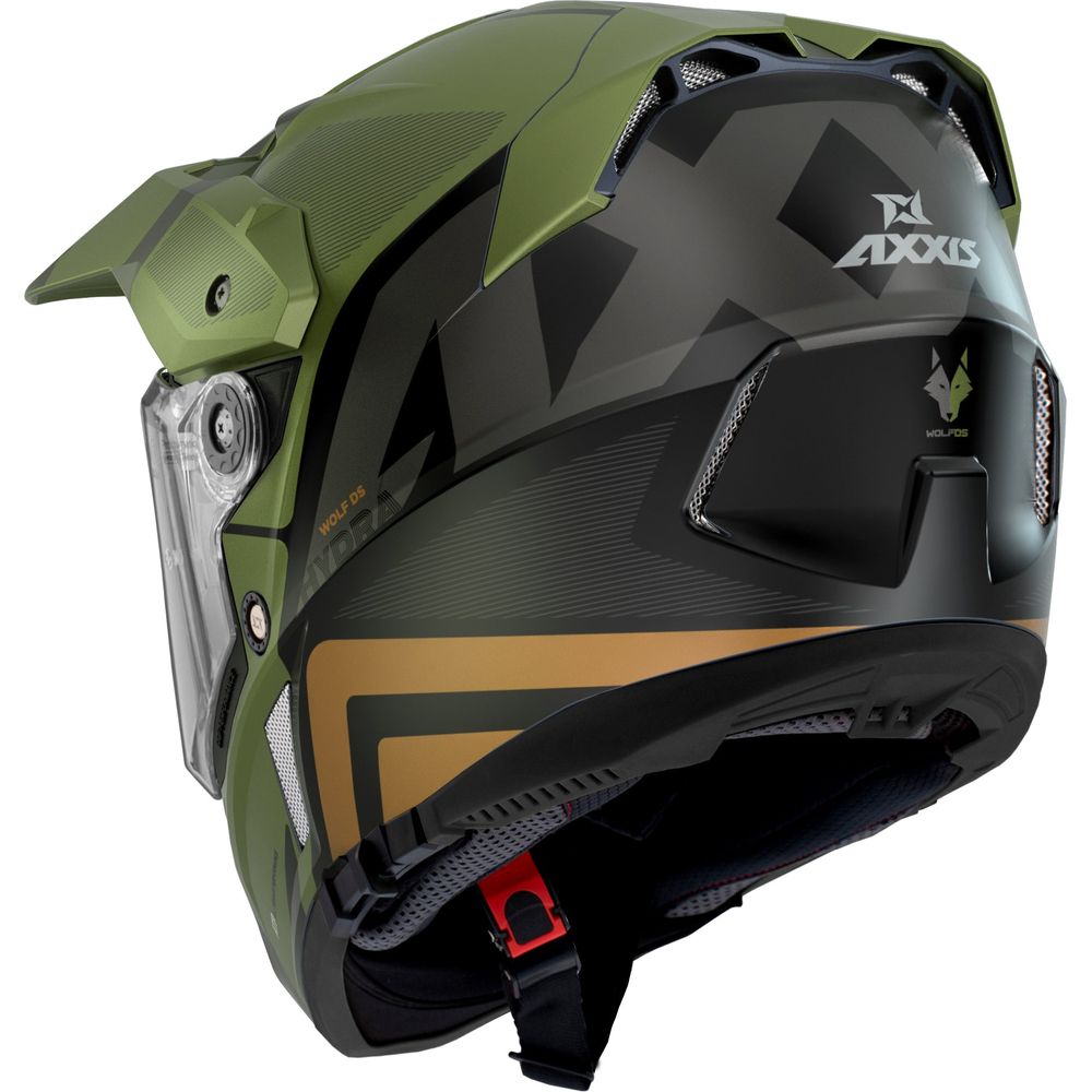 Axxis Wolf DS Hydra B6 Adventure Helmet Matt Green (Image 3) - ThrottleChimp