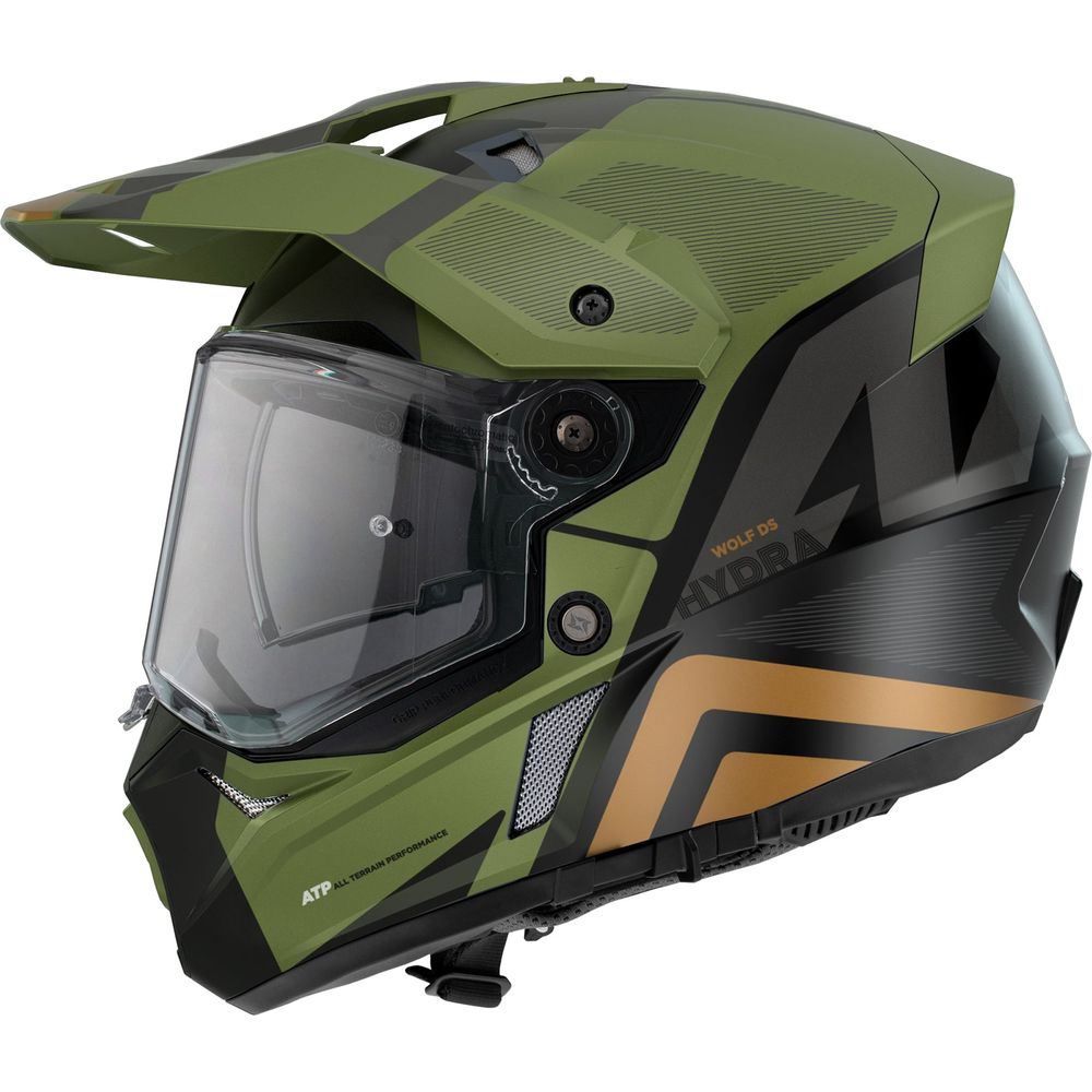 Axxis Wolf DS Hydra B6 Adventure Helmet Matt Green FREE 1 YEAR Returns, FREE UK Delivery | ThrottleChimp