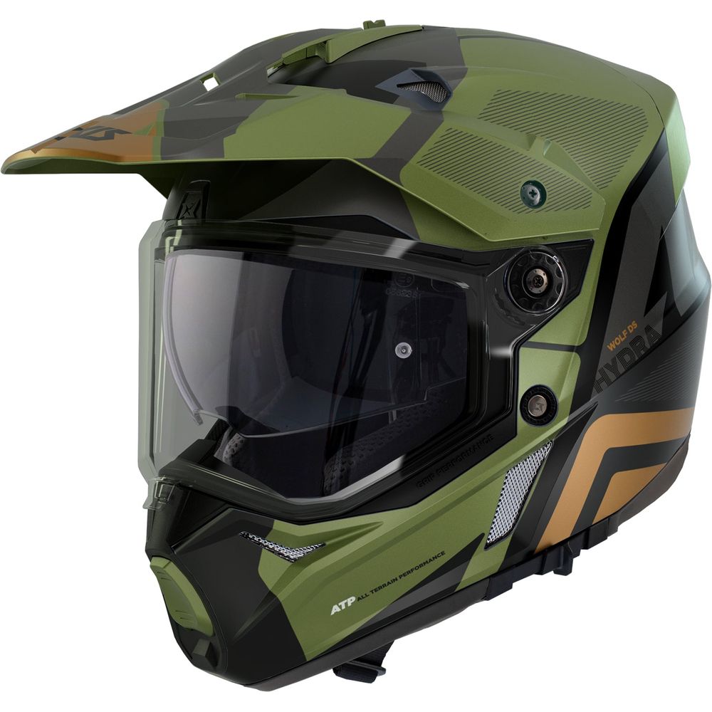 Axxis Wolf DS Hydra B6 Adventure Helmet Matt Green - ThrottleChimp