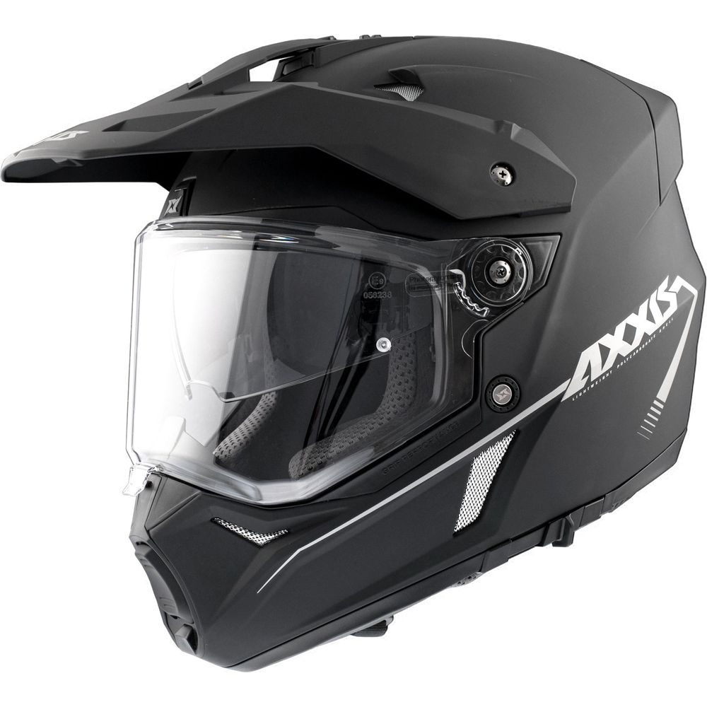 Axxis Wolf DS Solid A1 Adventure Helmet Matt Black - ThrottleChimp