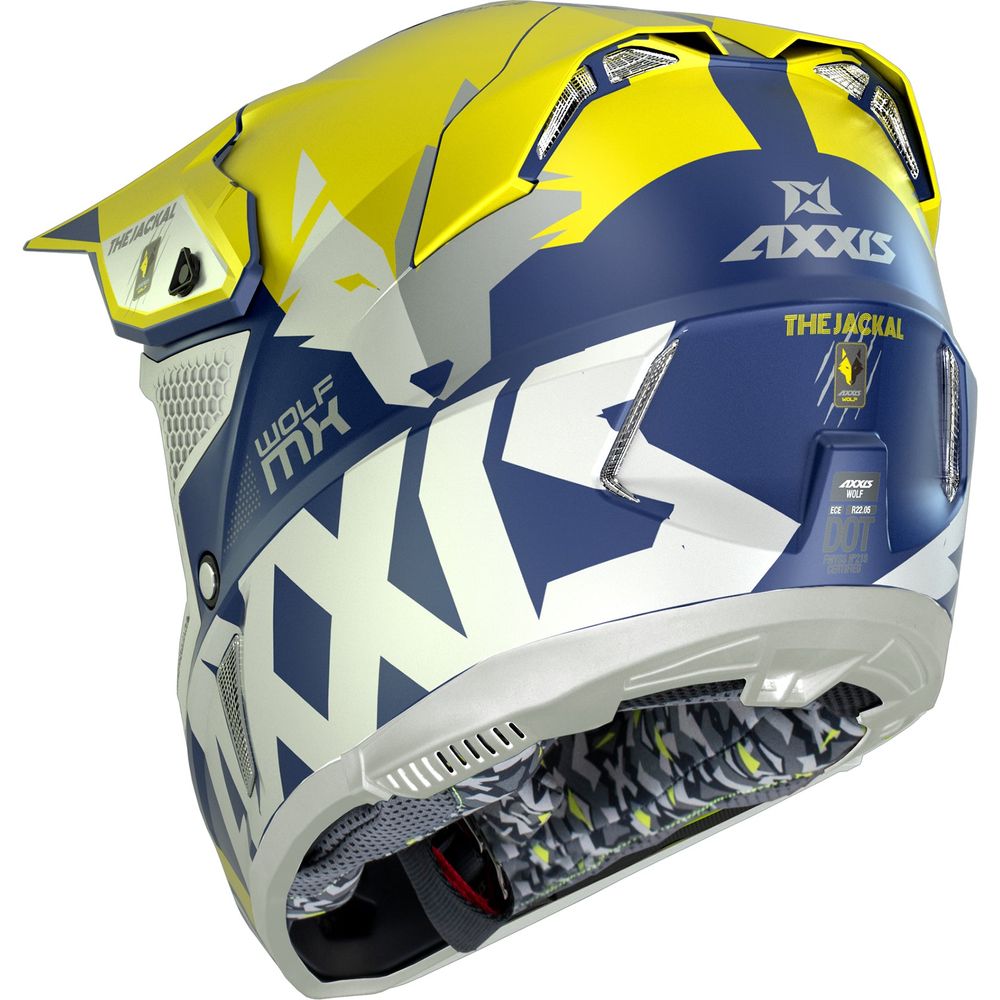 Axxis Wolf Jackal A3 Motocross Helmet Matt Yellow (Image 3) - ThrottleChimp