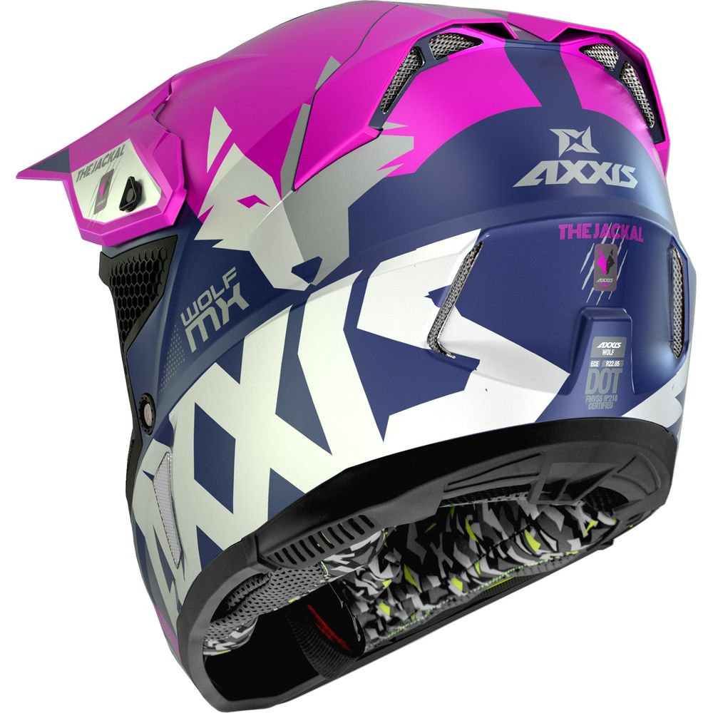 Axxis Wolf Jackal C18 Motocross Helmet Matt Pink (Image 3) - ThrottleChimp