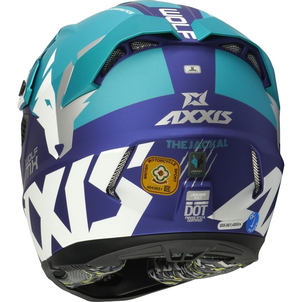 Axxis Wolf Jackal C7 Motocross Helmet Matt Blue (Image 3) - ThrottleChimp