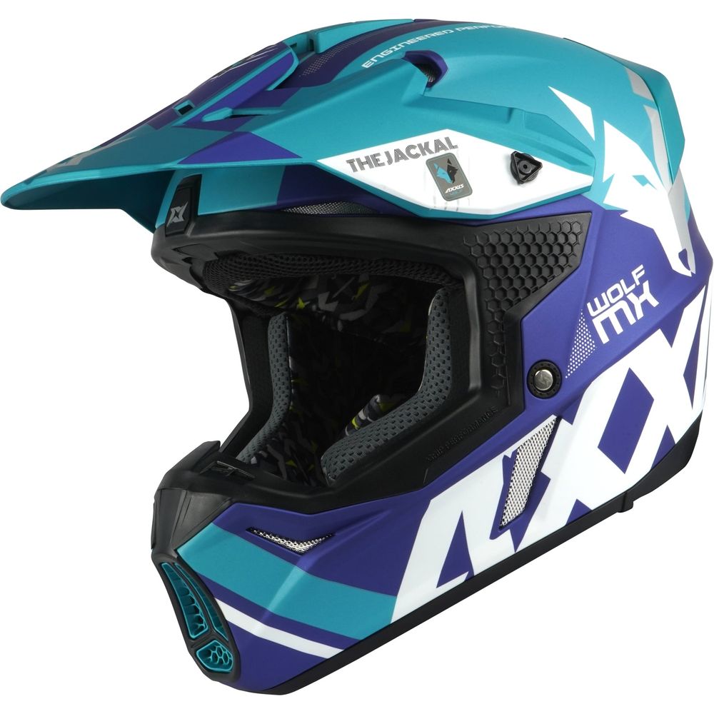 Axxis Wolf Jackal C7 Motocross Helmet Matt Blue FREE 1 YEAR Returns, FREE UK Delivery | ThrottleChimp