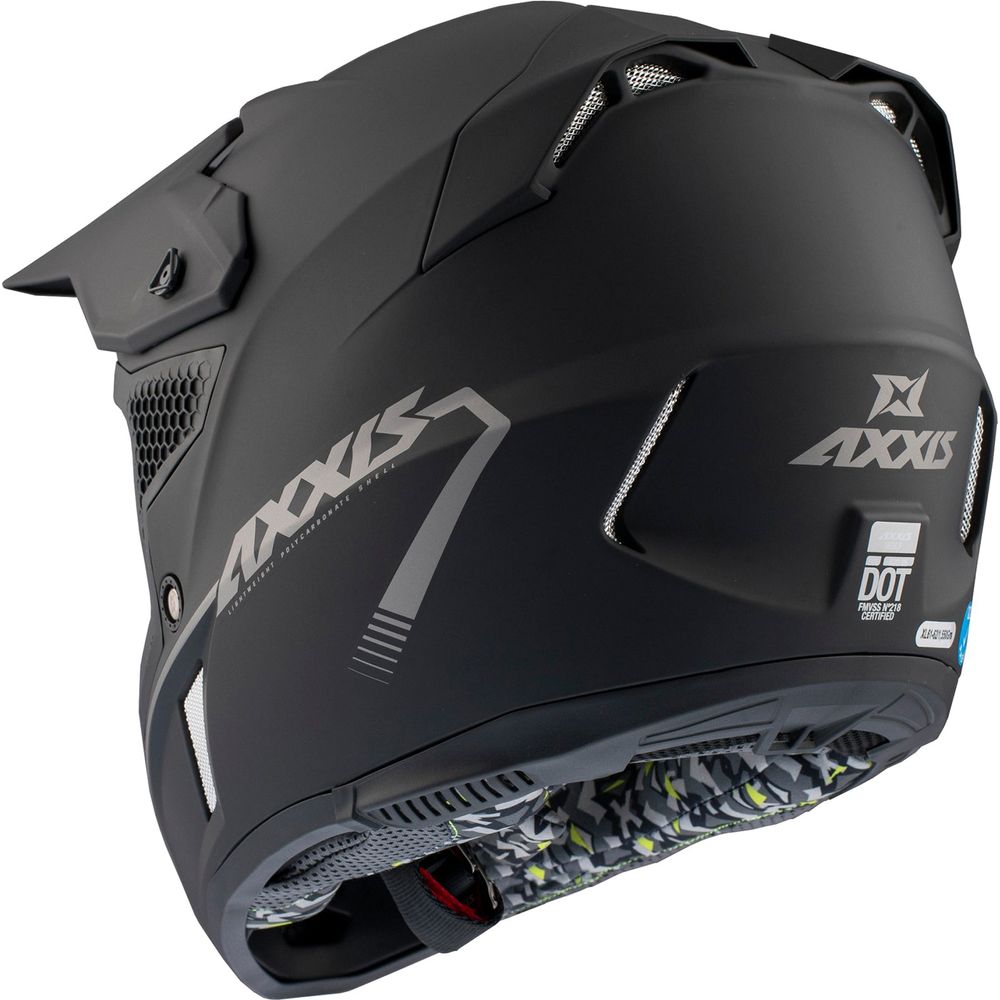 Axxis Wolf Solid A1 Motocross Helmet Matt Black (Image 3) - ThrottleChimp