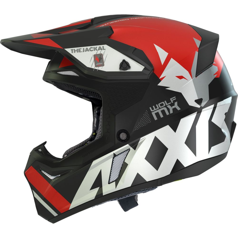 Axxis Wolf Jackal B5 Motocross Helmet Gloss Red FREE 1 YEAR Returns, FREE UK Delivery | ThrottleChimp