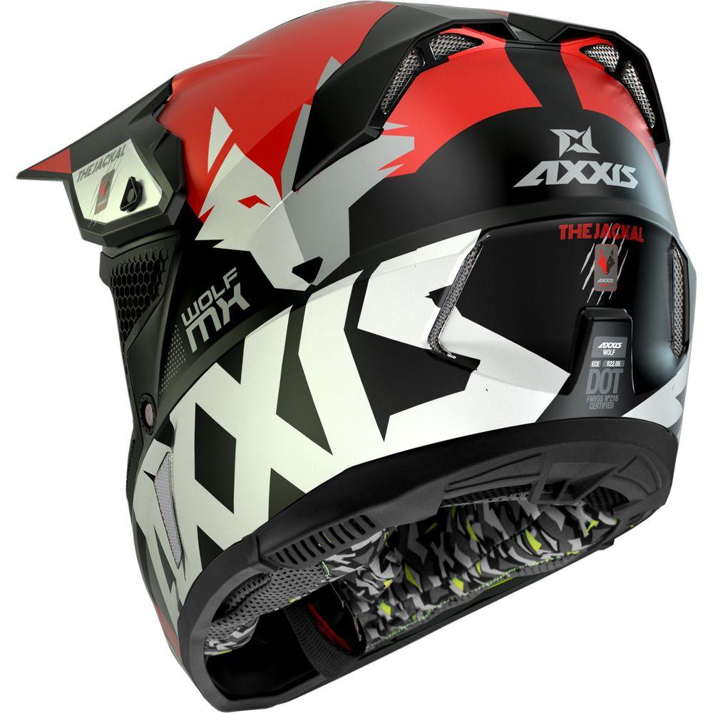 Axxis Wolf Jackal B5 Motocross Helmet Gloss Red (Image 3) - ThrottleChimp