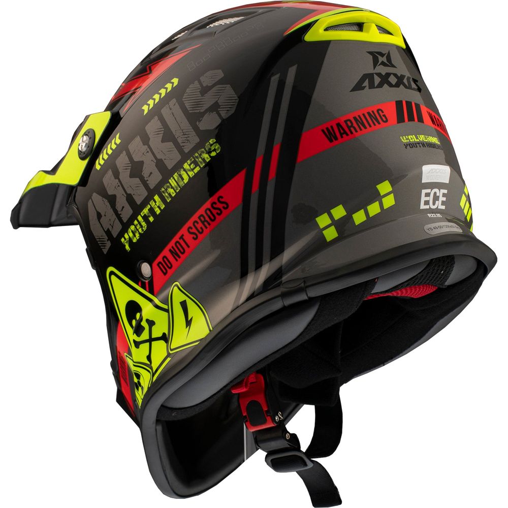 Axxis Wolverine B5 MX Kids Motocross Helmet Gloss Red (Image 3) - ThrottleChimp