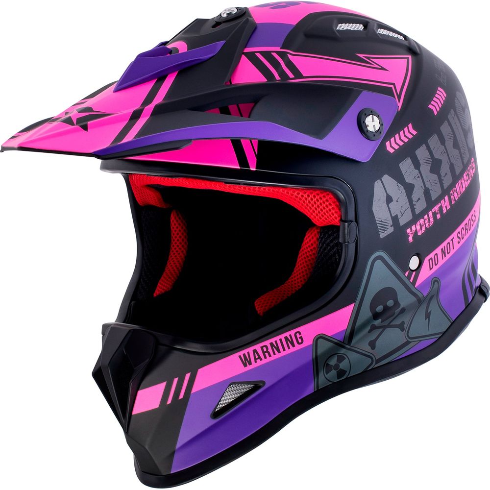 Axxis Wolverine B8 MX Kids Motocross Helmet Matt Pink - ThrottleChimp