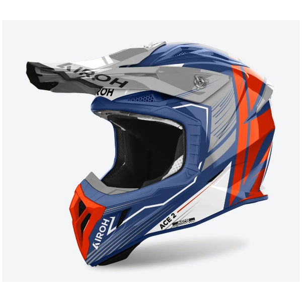 Airoh Aviator Ace 2 Engine MX Helmet Gloss Cerulean FREE 1 YEAR Returns, FREE UK Delivery | ThrottleChimp