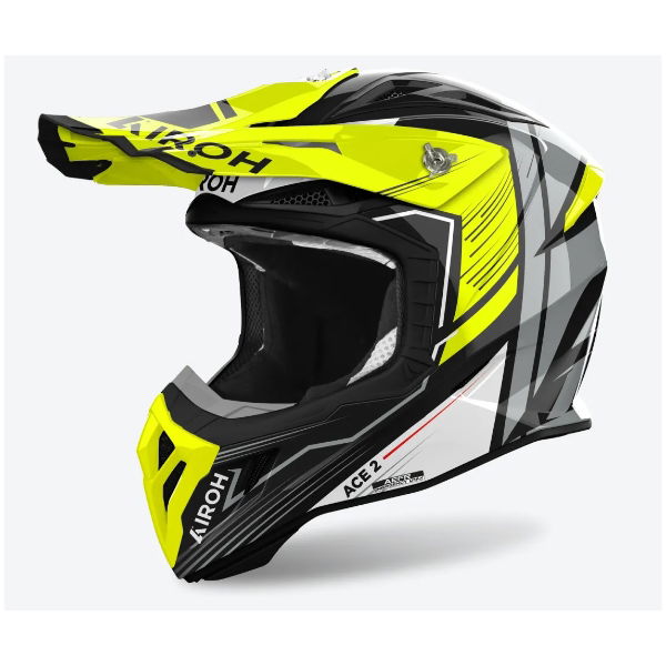 Airoh Aviator Ace 2 Engine MX Helmet Gloss Yellow FREE 1 YEAR Returns, FREE UK Delivery | ThrottleChimp