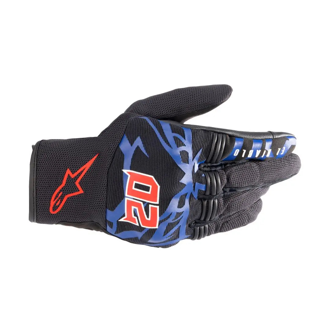 Alpinestars FQ20 Copper Gloves Black / Blue / Bright Red FREE 1 YEAR Returns, FREE UK Delivery | ThrottleChimp