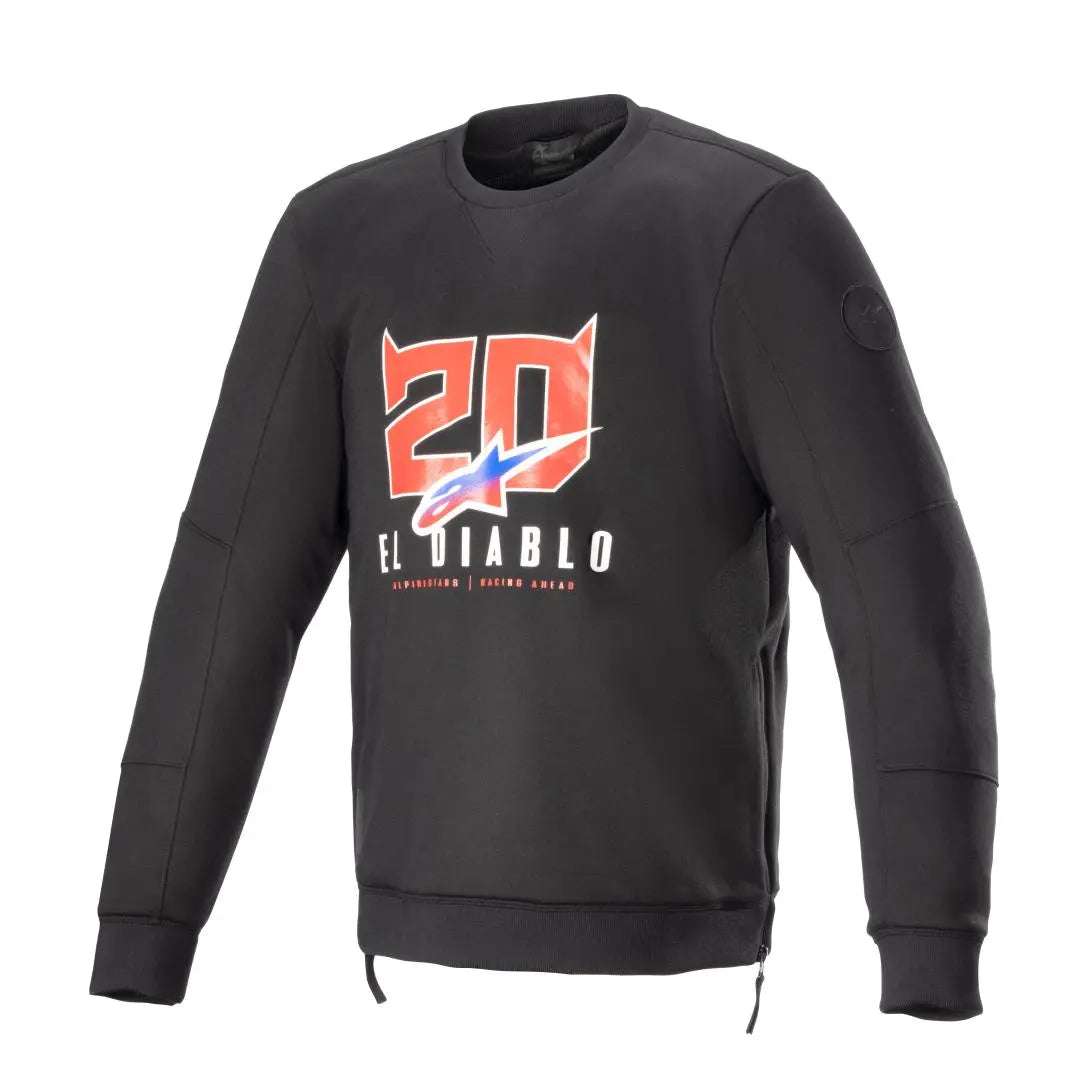 Alpinestars FQ20 Legit Crew Fleece Sweatshirt Black / Bright Red FREE 1 YEAR Returns, FREE UK Delivery | ThrottleChimp