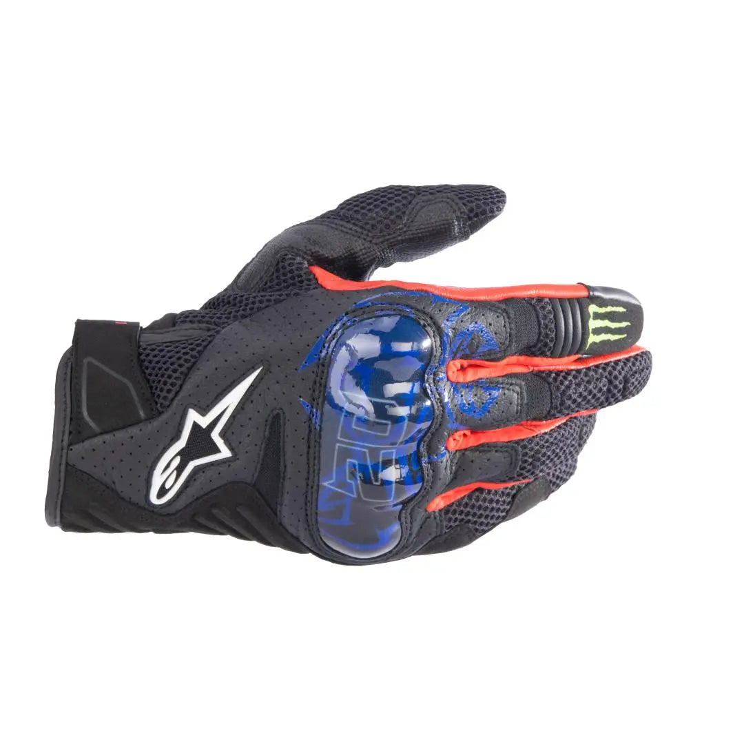 Alpinestars FQ20 SMX-1 Air V2 Monster Gloves Black / Blue / Bright Red / Green FREE 1 YEAR Returns, FREE UK Delivery | ThrottleChimp