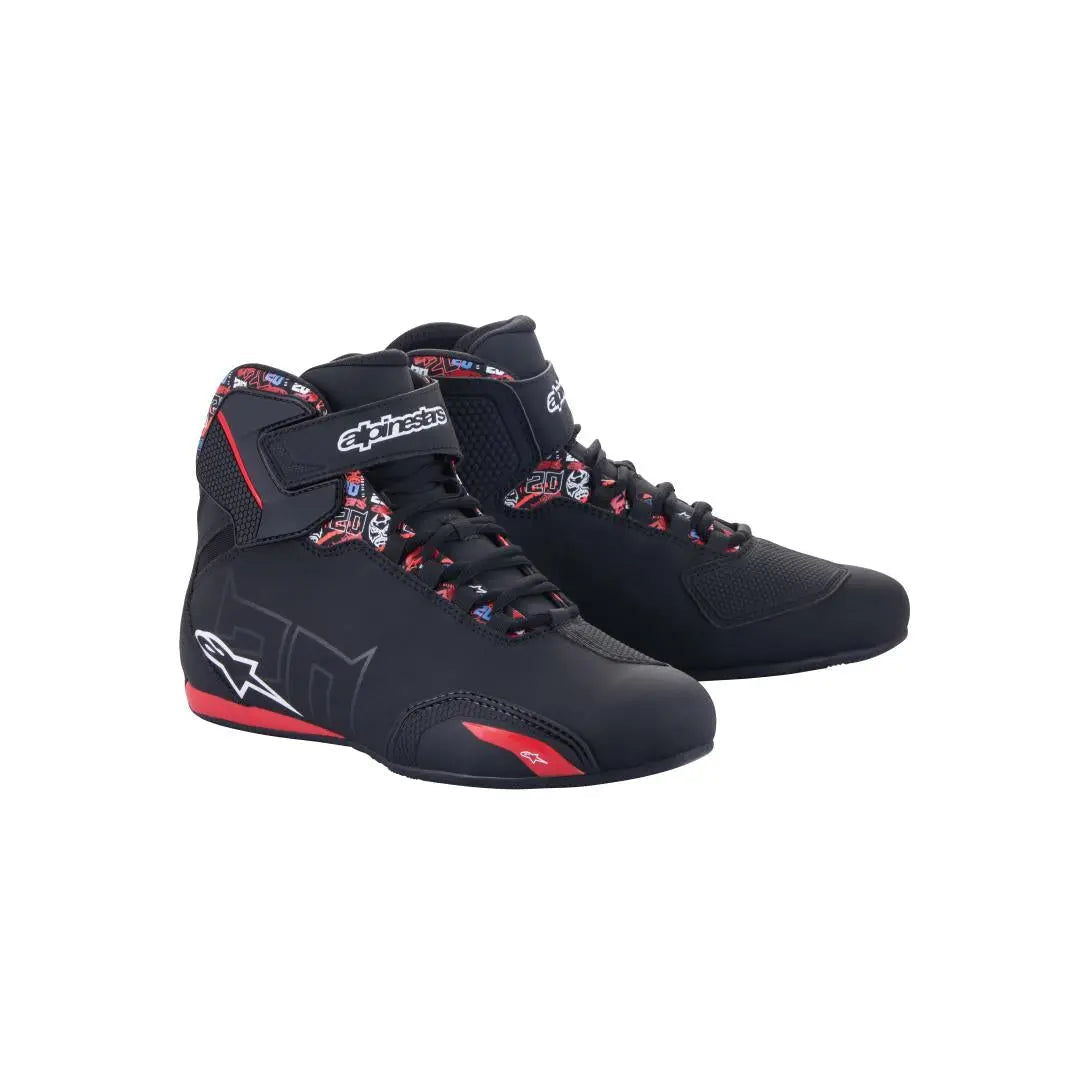 Alpinestars FQ20 Sektor Short Boots Black / Bright Red FREE 1 YEAR Returns, FREE UK Delivery | ThrottleChimp