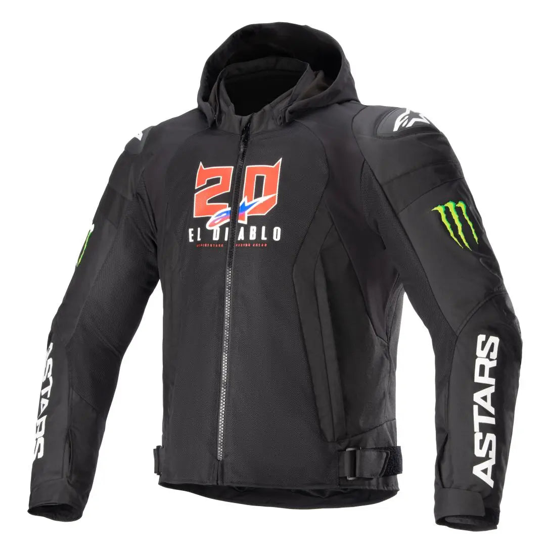 Alpinestars FQ20 Zaca Air Monster Textile Jacket Black / White FREE 1 YEAR Returns, FREE UK Delivery | ThrottleChimp