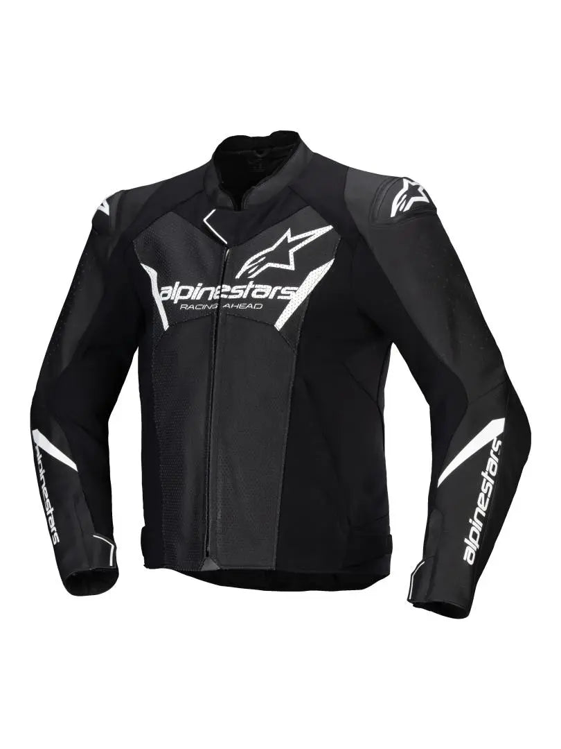 Alpinestars Faster V3 Airflow Leather Jacket Black / White FREE 1 YEAR Returns, FREE UK Delivery | ThrottleChimp