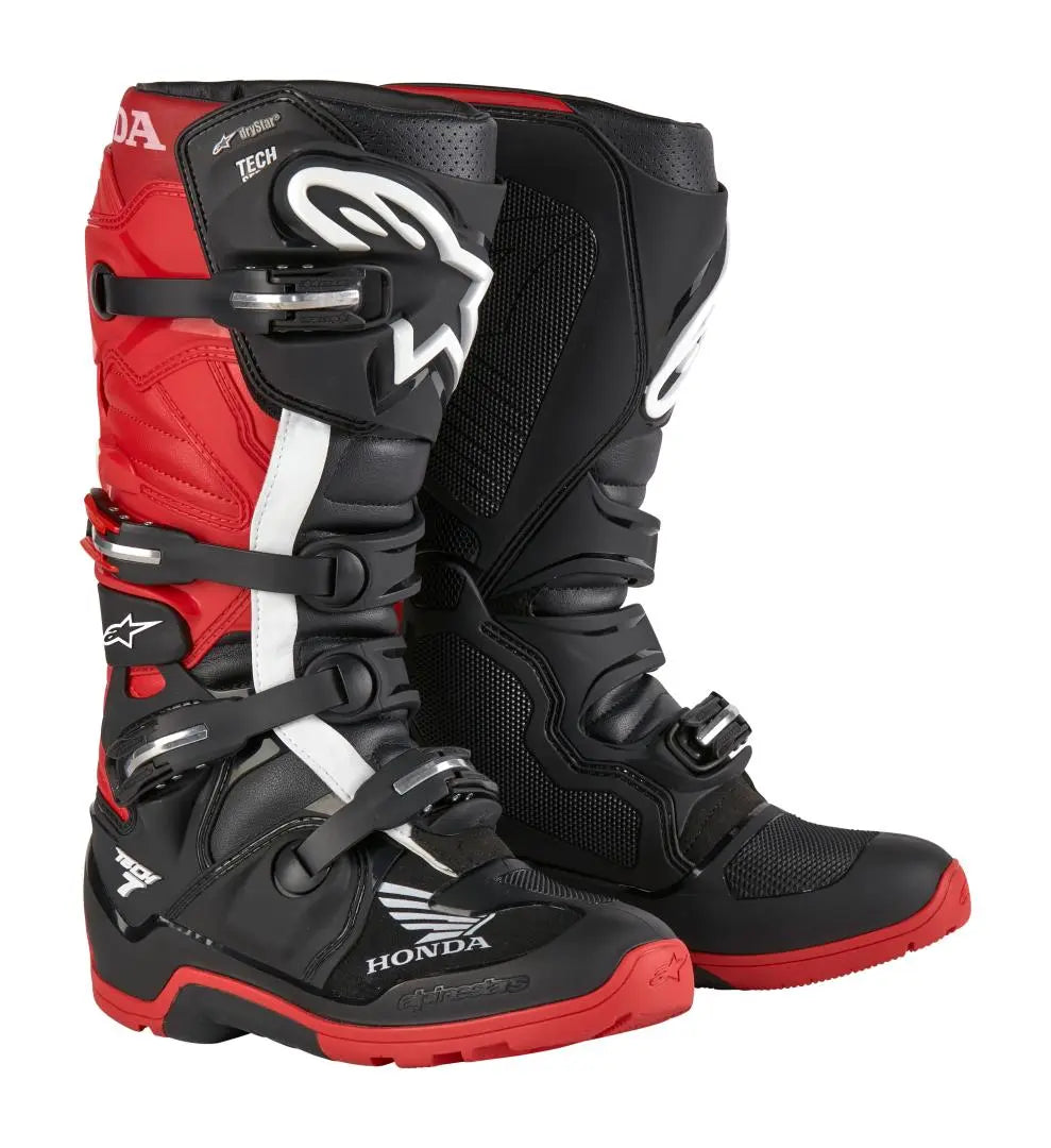 Alpinestars Honda Tech 7 Enduro Drystar Adventure Boots Black / Bright Red FREE 1 YEAR Returns, FREE UK Delivery | ThrottleChimp