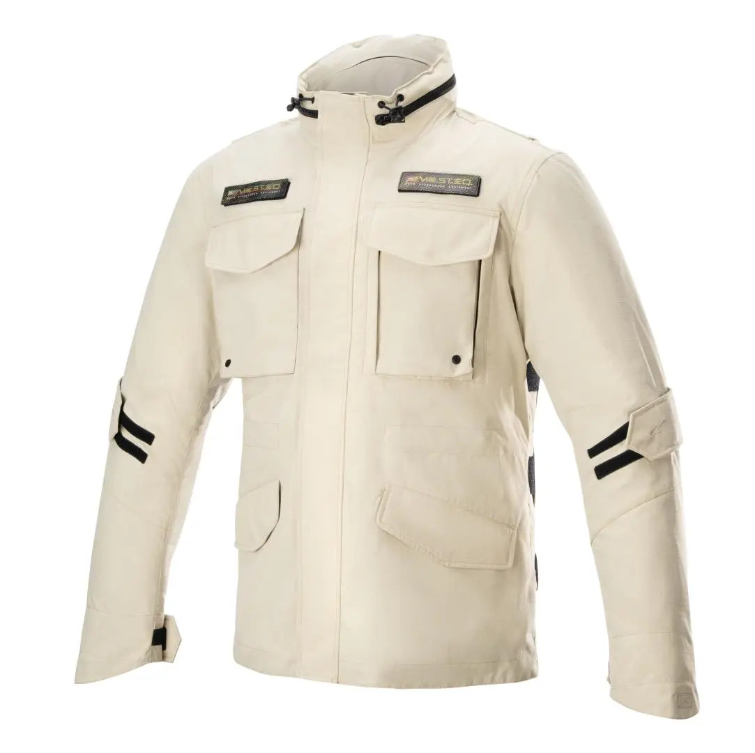 Alpinestars MO.ST.EQ Field Waterproof Primaloft Textile Jacket Sand / Military FREE 1 YEAR Returns, FREE UK Delivery | ThrottleChimp