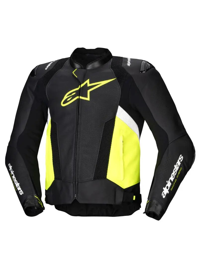 Alpinestars Missile V3 Airflow Leather Jacket Black / Fluo Yellow / White FREE 1 YEAR Returns, FREE UK Delivery | ThrottleChimp