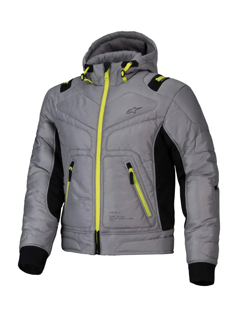 Alpinestars Mohobbs Waterproof Textile Jacket Lunar Grey / Lime Punch FREE 1 YEAR Returns, FREE UK Delivery | ThrottleChimp