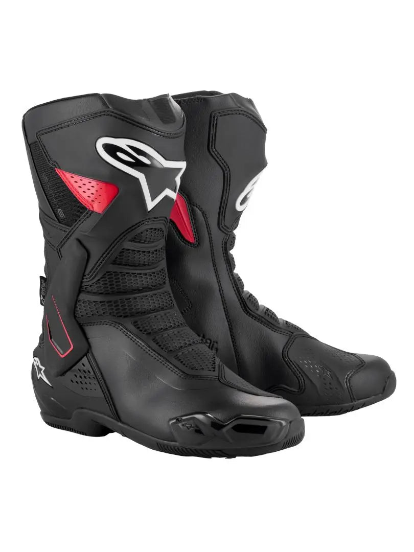 Alpinestars SMX-6 V3 Drystar Boots Black / Red FREE 1 YEAR Returns, FREE UK Delivery | ThrottleChimp