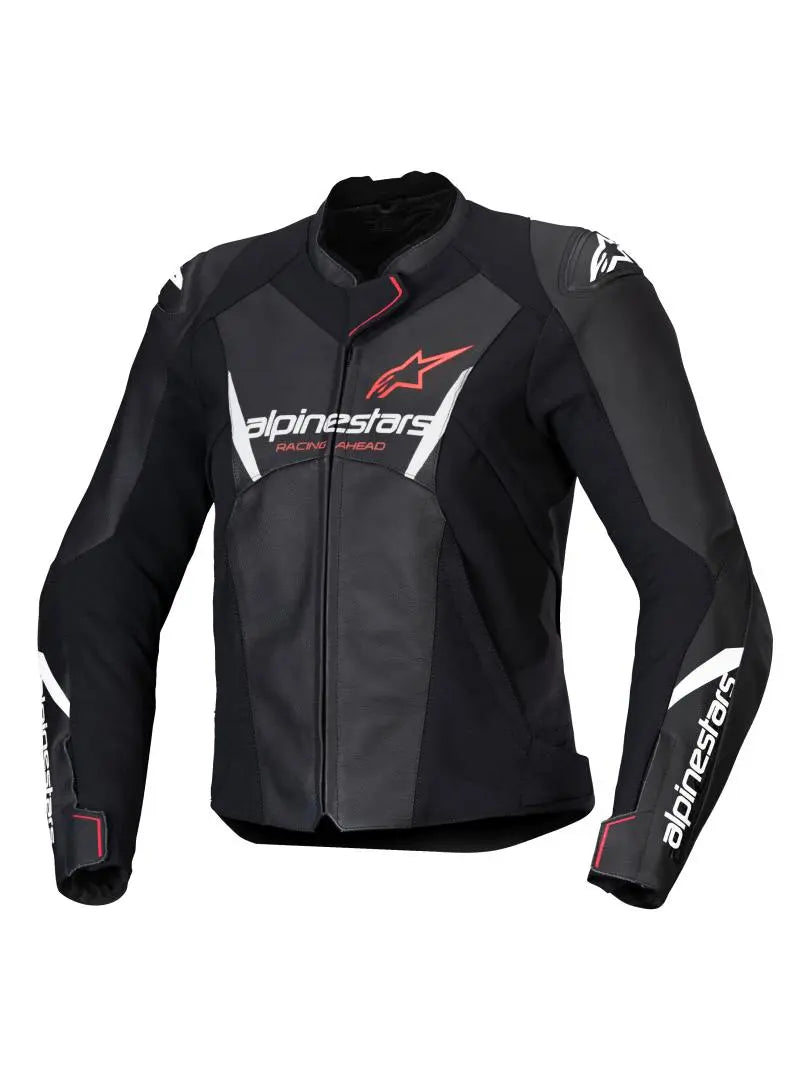 Alpinestars Stella Faster V3 Ladies Leather Jacket Black / White / Fluo Coral FREE 1 YEAR Returns, FREE UK Delivery | ThrottleChimp