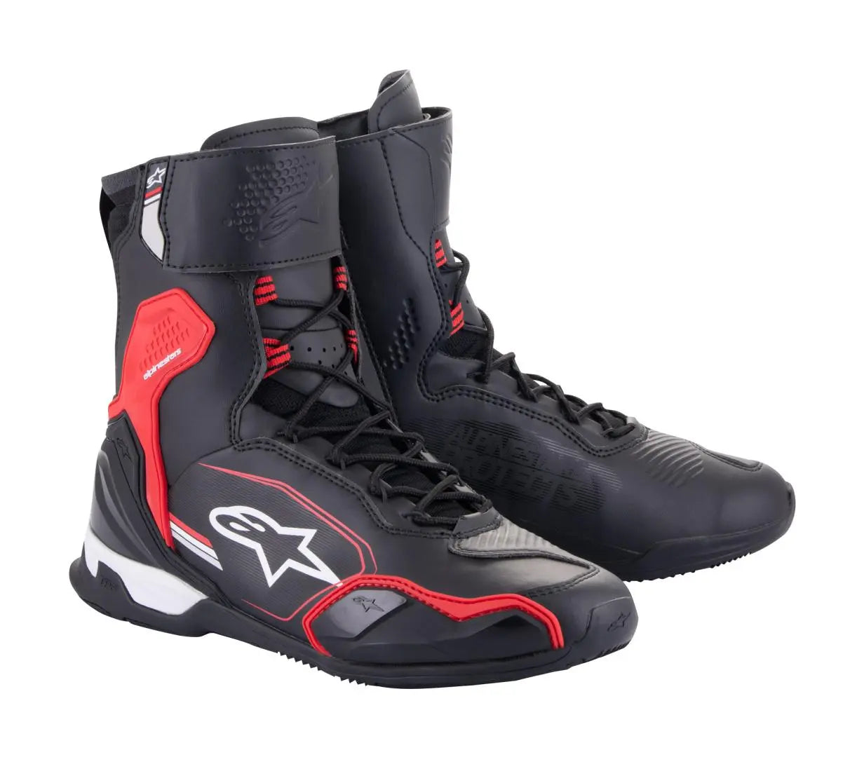 Alpinestars Superfaster Shoes Black / Bright Red / White FREE 1 YEAR Returns, FREE UK Delivery | ThrottleChimp