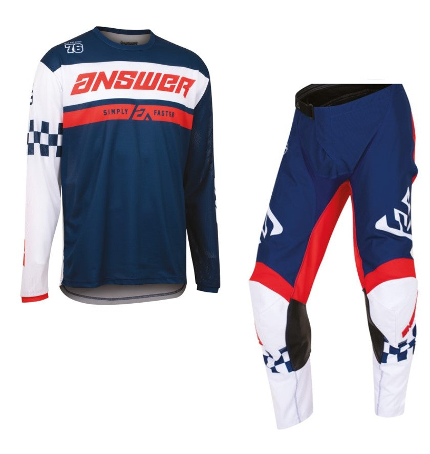 Answer Racing Arkon Octane Kids Motocross Pant & Jersey Kit Navy / White  FREE 1 YEAR Returns, FREE UK Delivery | ThrottleChimp