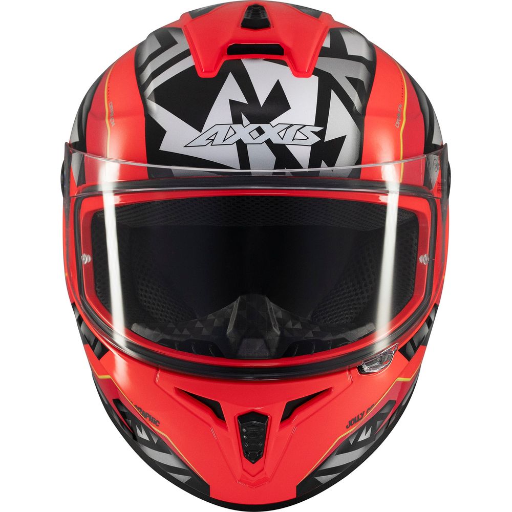 Axxis Draken S Jolly C5 Full Face Helmet Gloss Red (Image 3) - ThrottleChimp