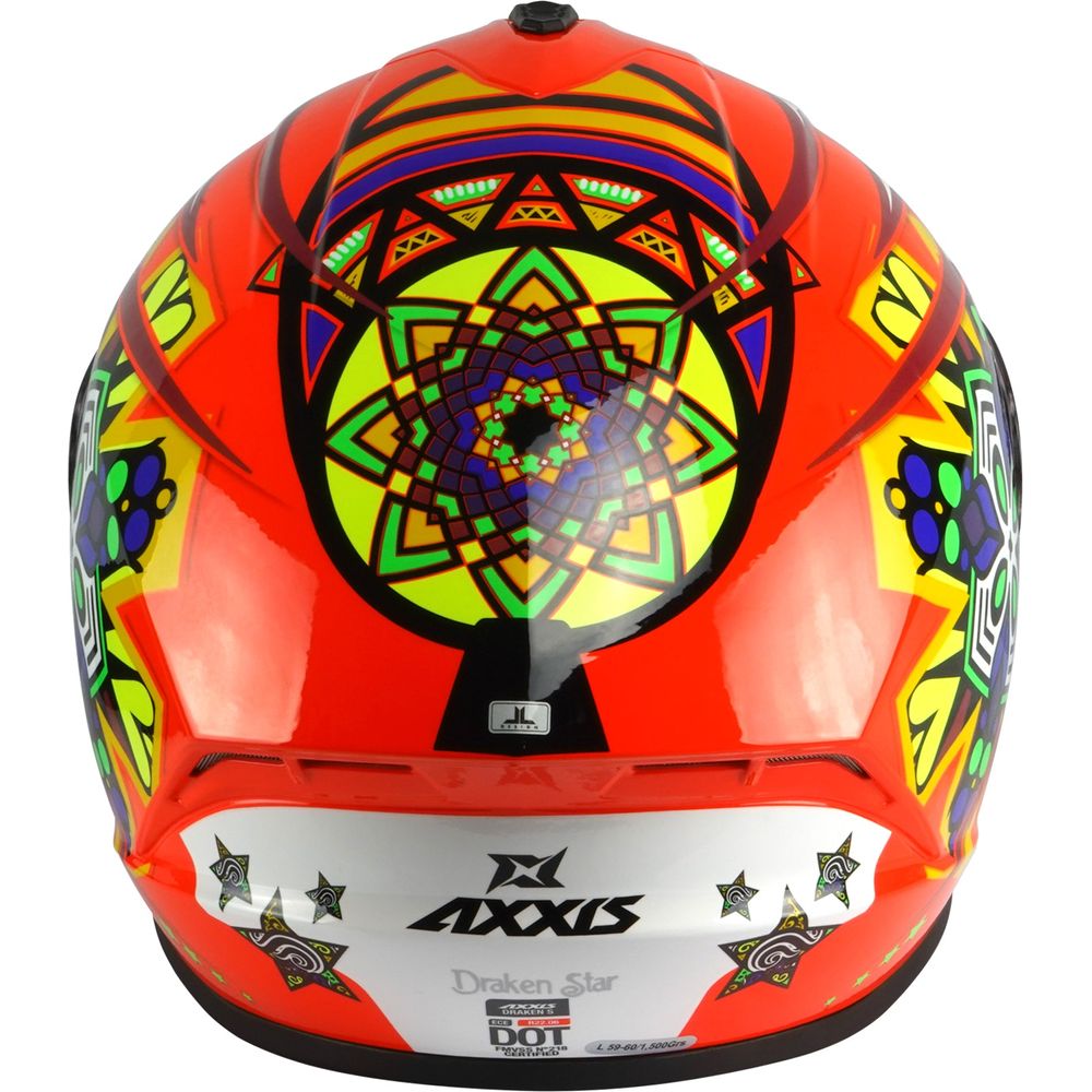 Axxis Draken S Star C5 Full Face Helmet Gloss Fluo Red (Image 3) - ThrottleChimp