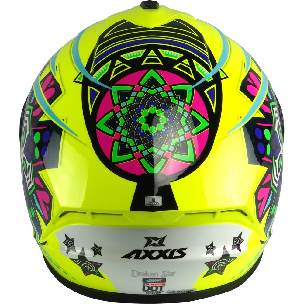 Axxis Draken S Star C3 Full Face Helmet Gloss Fluo Yellow (Image 4) - ThrottleChimp