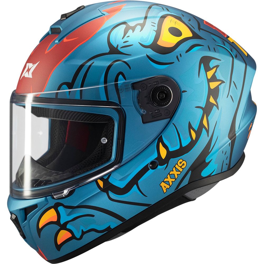 Axxis Draken S Dinotoon C7 Full Face Helmet Matt Blue - ThrottleChimp