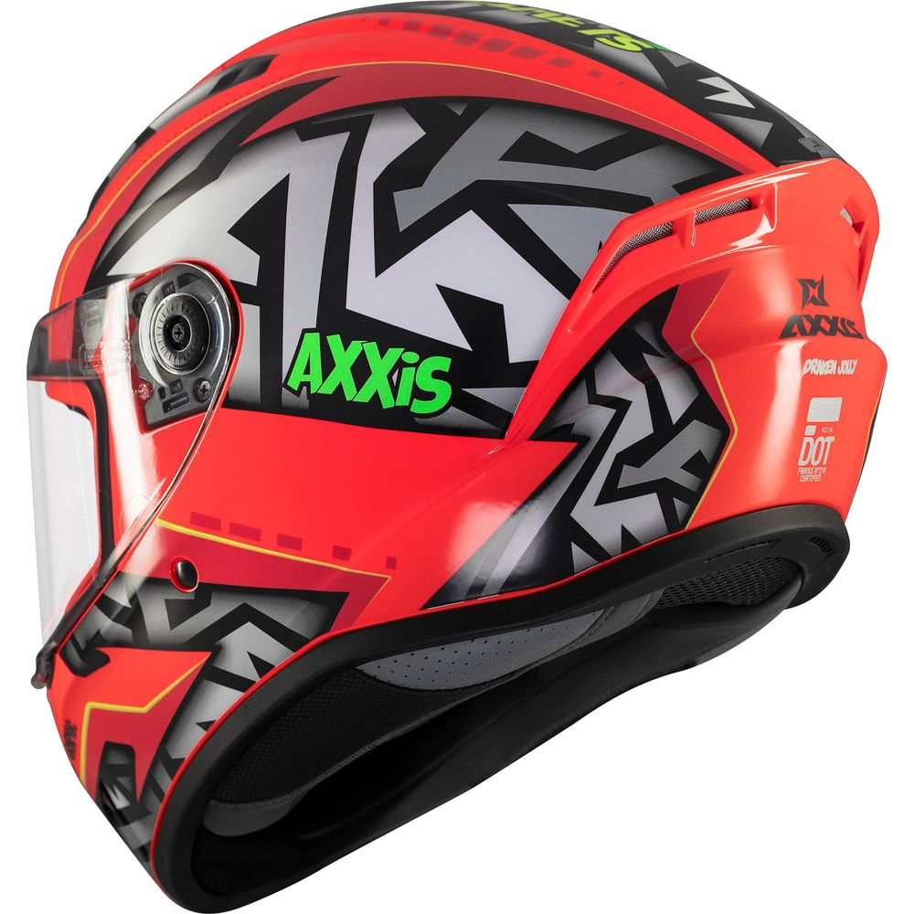 Axxis Draken S Jolly C5 Full Face Helmet Gloss Red FREE 1 YEAR Returns, FREE UK Delivery | ThrottleChimp