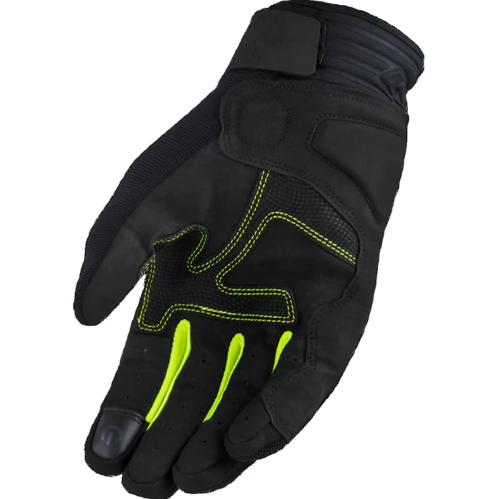 LS2 All Terrain Textile Gloves Black / Hi-Viz Yellow (Image 2) - ThrottleChimp