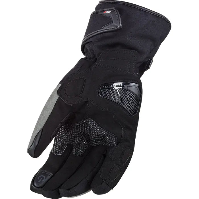 LS2 Snow Textile Gloves Black / Grey (Image 2) - ThrottleChimp