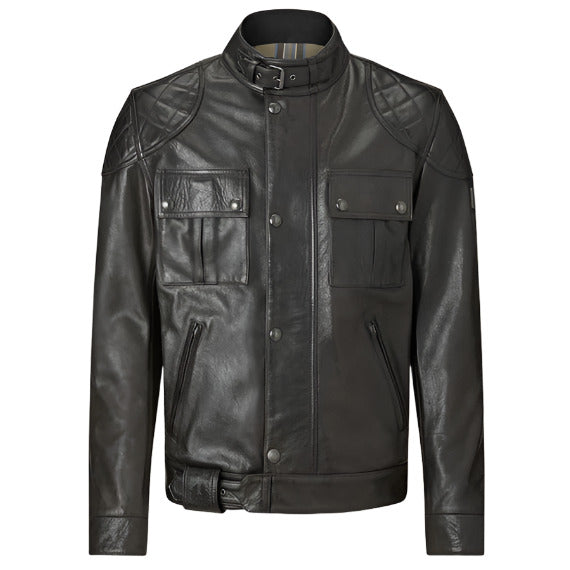 Belstaff Brooklands Hand Waxed Leather Jacket Antique Black FREE 1 YEAR Returns, FREE UK Delivery | ThrottleChimp