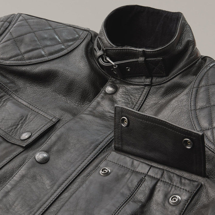 Belstaff Brooklands Hand Waxed Leather Jacket Antique Black (Image 8) - ThrottleChimp